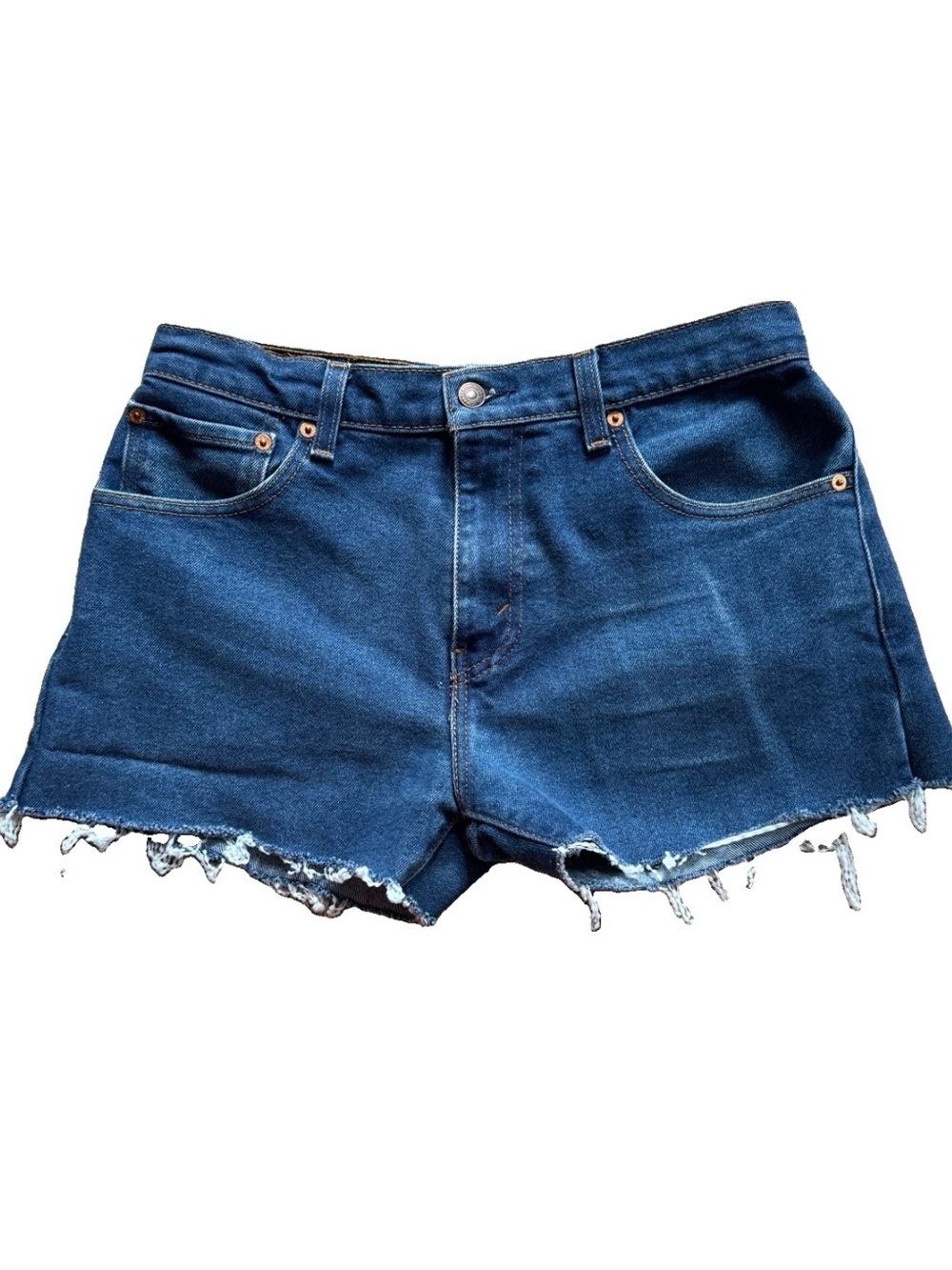 Levi’s 517 Cutoff Jean Shorts Raw Hem Frayed Medium Wash Denim W32 Tag